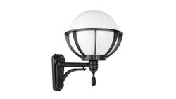 Kinkiet zewnętrzny Kule z koszykiem 250 K 3012/1/KPO 250 U OP, E27 max 60W, kolor czarny, klosz biały 0438621-51616