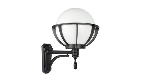 Kinkiet zewnętrzny Kule z koszykiem 250 K 3012/1/KPO 250 U OP, E27 max 60W, kolor czarny, klosz biały 0438621-51616