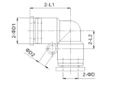 Złączka wtykowa kątowa do węża 10, TS