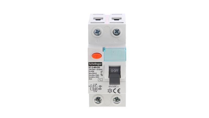 WYŁĄCZNIK RÓŻNICOWOPRĄDOWY AC 2P 40A 30mA SCHELINGER A03-K7-2-40-030-20750