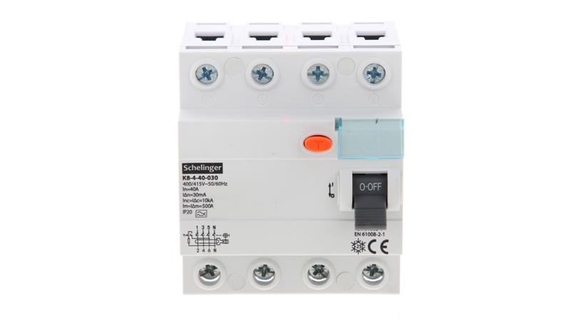WYŁĄCZNIK RÓŻNICOWOPRĄDOWY A 4P 40A 30mA SCHELINGER A03-K8-4-40-030-20663