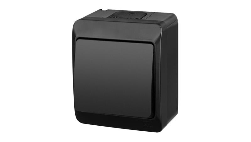 HERMES łącznik natynkowy 1-biegunowy (schodowy) czarny 0331-09-41737