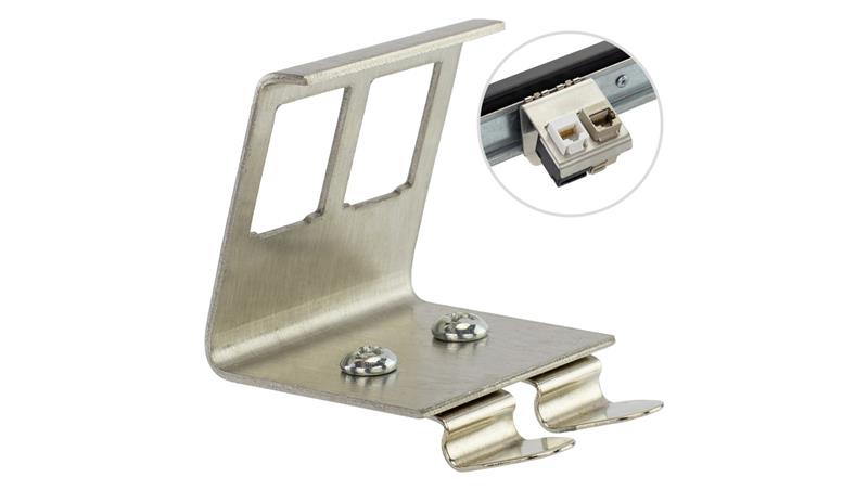 Adapter montażowy keystone podwójny na szynę DIN TH35 metalowy Alantec-28148 Adapter montażowy keystone podwójny na szynę DIN TH35 metalowy Alantec-28148