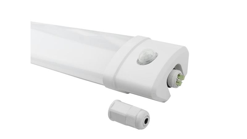 Oprawa liniowa hermetyczna LEDOM 40W 4800lm 120lm/ 4000K 120cm z czujnikiem PIR IP65 3 lata gwar.-49705