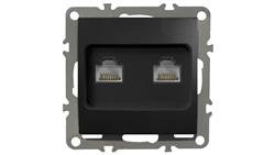 QUADRA GNIAZDO KOMPUTEROWE PODWÓJNE LAN RJ45x2 CZARNE-35249