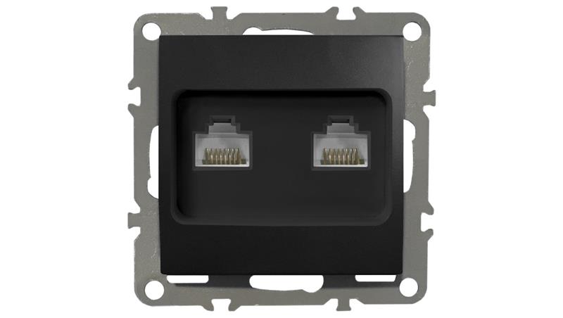 QUADRA GNIAZDO KOMPUTEROWE PODWÓJNE LAN RJ45x2 CZARNE-35249 QUADRA GNIAZDO KOMPUTEROWE PODWÓJNE LAN RJ45x2 CZARNE-35249