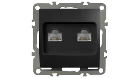 QUADRA GNIAZDO KOMPUTEROWE PODWÓJNE LAN RJ45x2 CZARNE-35249