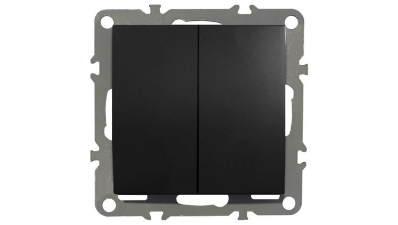 QUADRA WŁĄCZNIK ŚWIATŁA PODWÓJNY CZARNY-31468 QUADRA WŁĄCZNIK ŚWIATŁA PODWÓJNY CZARNY-31468