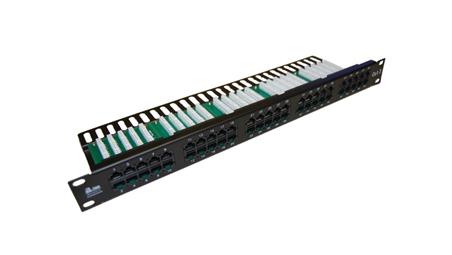 Patch panel telefoniczny RACK 19 kat.3 50xRJ45 1U czarny Alantec-63488
