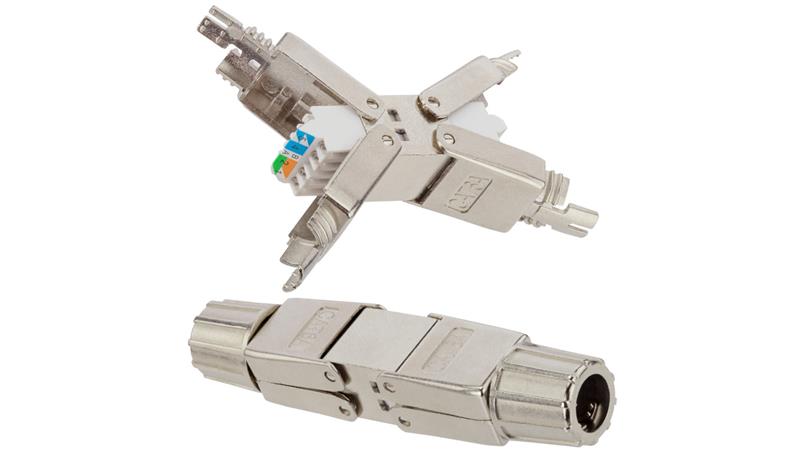 Łącznik beznarzędziowy kabla LAN kat.6A ekranowany STP PoE+ WireArte-34175