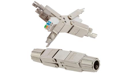 Łącznik beznarzędziowy kabla LAN kat.6A ekranowany STP PoE+ WireArte-34175