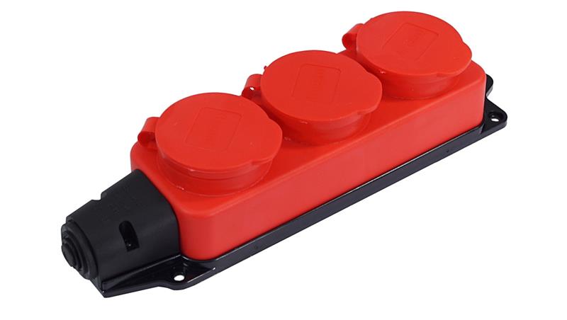 TRÓJNIK CZERWONY LISTWA GUMOWA GNIAZDO ROZGAŁĘŹNIK IP44-29349