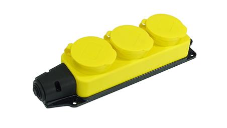 TRÓJNIK ŻÓŁTY LISTWA GUMOWA GNIAZDO ROZGAŁĘŹNIK IP44-29357