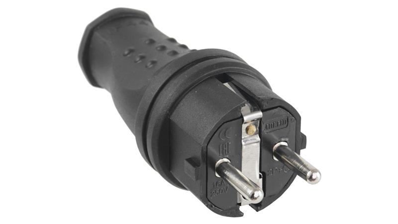 Wtyczka Gumowa czarna 16A 230V IP44 hermetyczna-29323