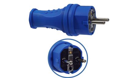 WTYCZKA GUMOWA NIEBIESKA 16A 230V IP44 HERMETYCZNA NA KABEL-29350