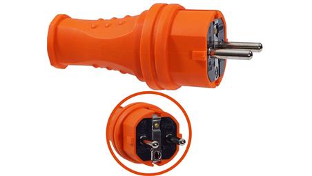 WTYCZKA GUMOWA POMARAŃCZOWA 16A 230V IP44 HERMETYCZNA NA KABEL-29370