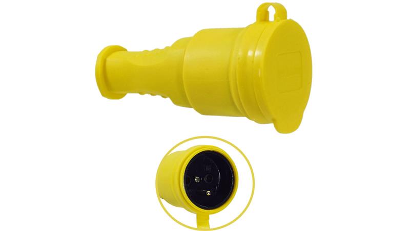 GNIAZDO GUMOWE ŻÓŁTE 16A 230V IP44 HERMETYCZNE-29371