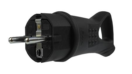 Wtyczka Gumowa 16A 230V IP44 z uchwytem czarna-29351