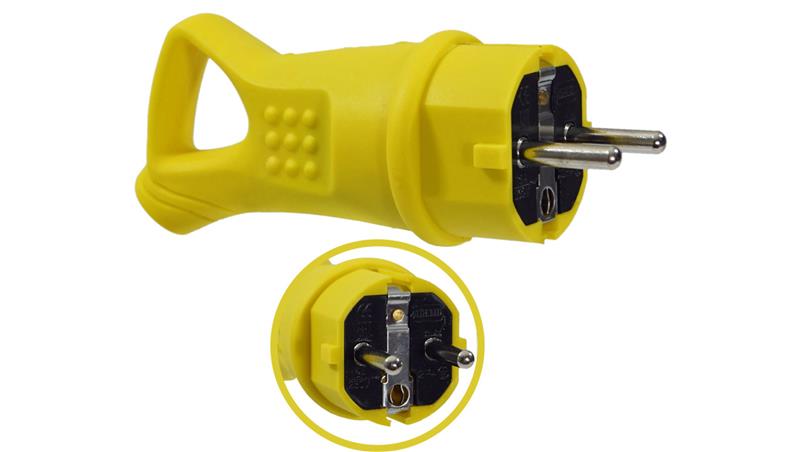 WTYCZKA GUMOWA ŻÓŁTA 16A 230V IP44 Z UCHWYTEM-29390 WTYCZKA GUMOWA ŻÓŁTA 16A 230V IP44 Z UCHWYTEM-29390
