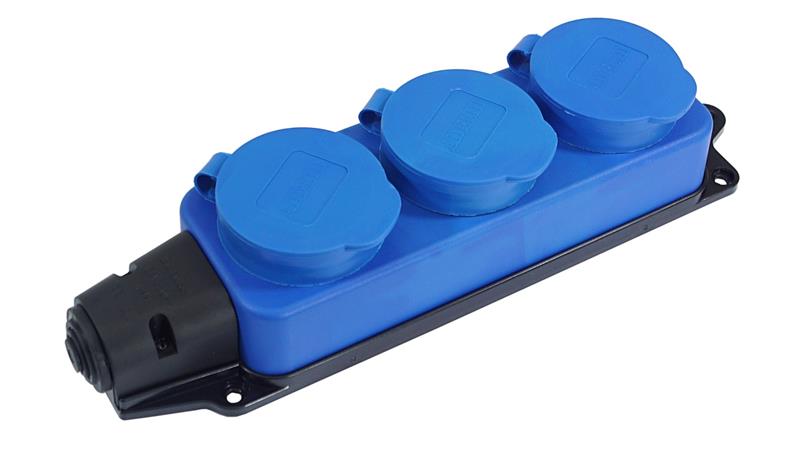 TRÓJNIK NIEBIESKI LISTWA GUMOWA GNIAZDO ROZGAŁĘŹNIK IP44-29372