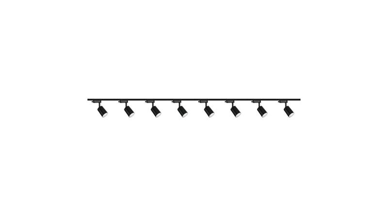 Zestaw 8x lampa SIENA ALU Track 3F czarna z żarówką led gu10 PHILIPS 5W ciepła biała + szynoprzewód 2 x 2m kolor czarny-61277