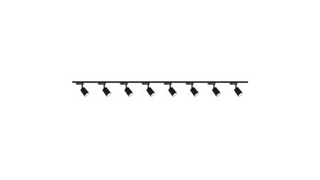 Zestaw 8x lampa SIENA ALU Track 3F czarna z żarówką led gu10 PHILIPS 5W ciepła biała + szynoprzewód 2 x 2m kolor czarny-61277
