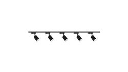 Zestaw 5x lampa SIENA ALU Track czarna z żarówką led gu10 PHILIPS 5W ciepła biała + szynoprzewód 2m kolor czarny-52037