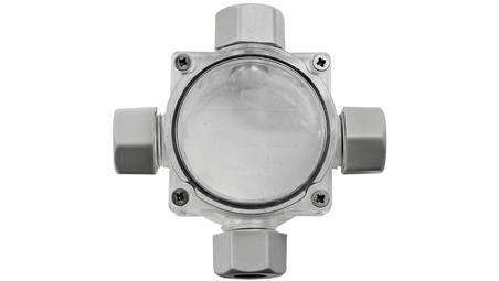 Puszka natynkowa instalacyjna hermetyczna 4-dławnicowa PG11 60x100x48 4-9mm2 transparentna IP68-29851