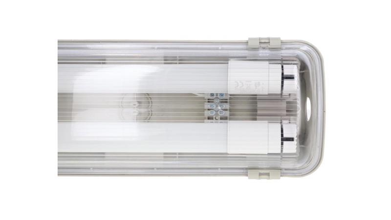 Oprawa hermetyczna ze świetlówkami LED 2x9W 60cm 4000K 1584lm Szara IP65 ABS + PS 67,5x11,3x5cm VO2812-61146 Oprawa hermetyczna ze świetlówkami LED 2x9W 60cm 4000K 1584lm Szara IP65 ABS + PS 67,5x11,3x5cm VO2812-61146
