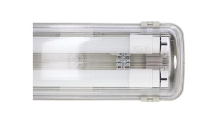 Oprawa hermetyczna ze świetlówkami LED 2x9W 60cm 4000K 1584lm Szara IP65 ABS + PS 67,5x11,3x5cm VO2812-61146