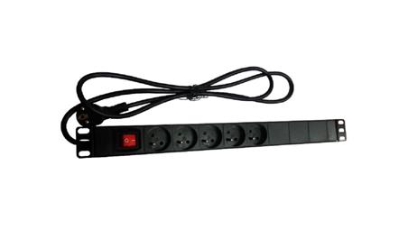 Listwa zasilająca rack 19 cali PDU gniazdo 5 x CEE 7/5 wtyk CEE 7/7 z wyłącznikiem-73618