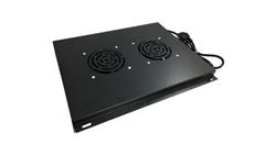 Panel wentylacyjny dachowy, 2 wentylatory, do szaf 600x600, kolor czarny SA-FR-2-600-600-C-63317