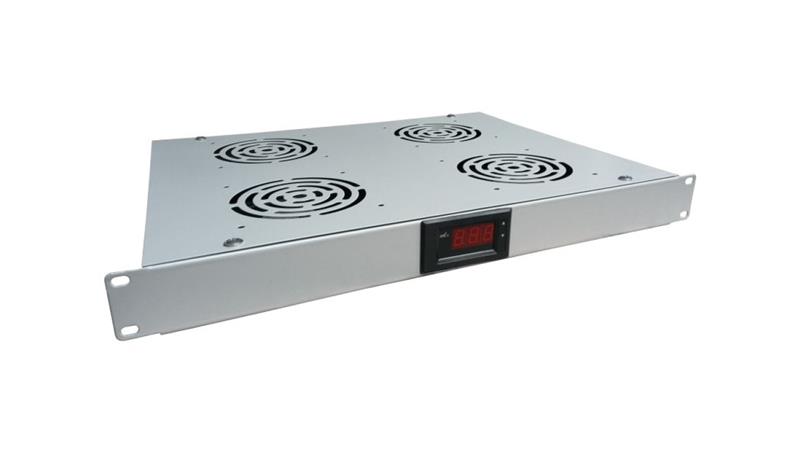 Panel wentylacyjny 19 1U, 4 wentylatory, termostat, kolor szary SA-F-1U-4-T-S-63315 Panel wentylacyjny 19 1U, 4 wentylatory, termostat, kolor szary SA-F-1U-4-T-S-63315