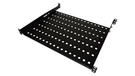 Półka stała 19 1U głęb. 550mm, czarna, 4 punkty mocowania SA-P-19-1U-550-4-C-02-73445