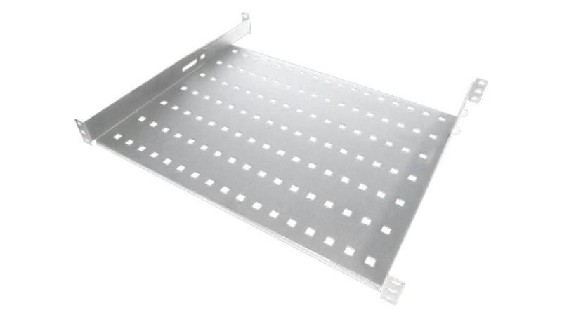 Półka stała 19 1U głęb. 650mm, kolor szara, 4 punkty mocowania SA-P-19-1U-650-4-S-73624