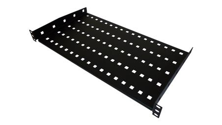 Półka stała 19 1U głęb. 280mm, czarna, 2 punkty mocowania SA-P-19-1U-280-2-C-02-73475