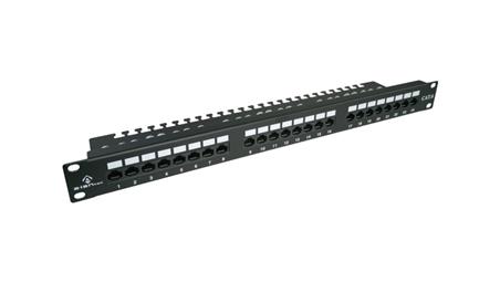 Patch panel UTP kat.6, 24 porty LSA z półką 1U PK001-63448