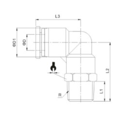 Złączka wtykowa kątowa G3/8z do węża 16
