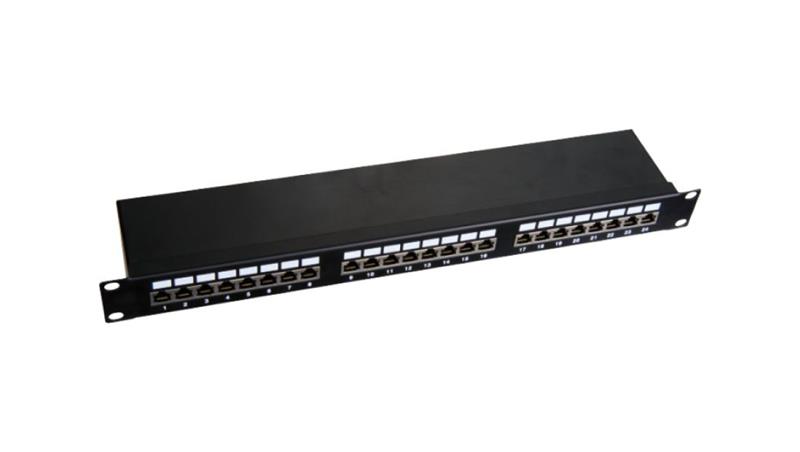 Patch panel 1U/19 cali STP ekranowany 24 porty kat. 5E złącza LSA półka montażowa PK-S5-1-63458