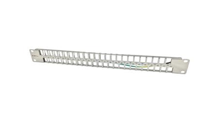 Patch panel 19 modularny 48 portów 1U z podporą niewyposażony PK046-63495