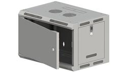 Szafa rack wisząca 19 cali 9U 600x500, niedzielona, drzwi metalowe, kolor szary FLAT PACK-72629