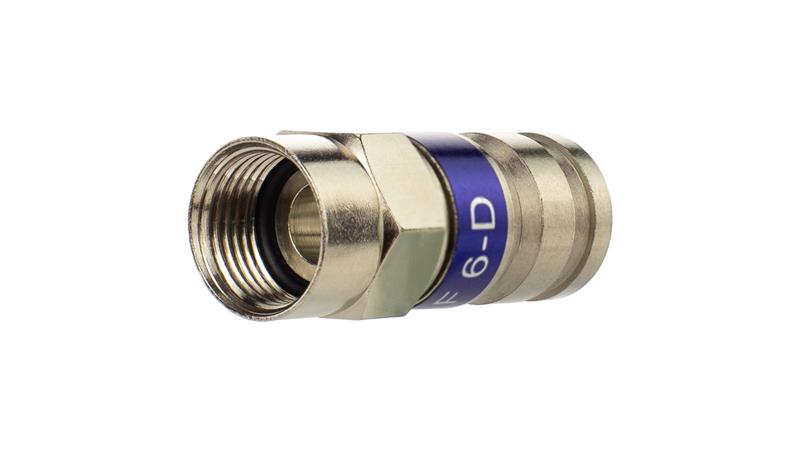Wtyk antenowy F kompresyjny HQ niebieski na przewód RG6 TC6 Trishield 3SH75-33774 Wtyk antenowy F kompresyjny HQ niebieski na przewód RG6 TC6 Trishield 3SH75-33774