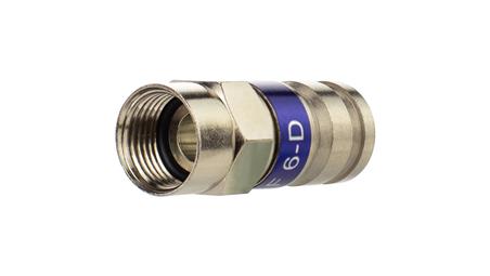 Wtyk antenowy F kompresyjny HQ niebieski na przewód RG6 TC6 Trishield 3SH75-33774