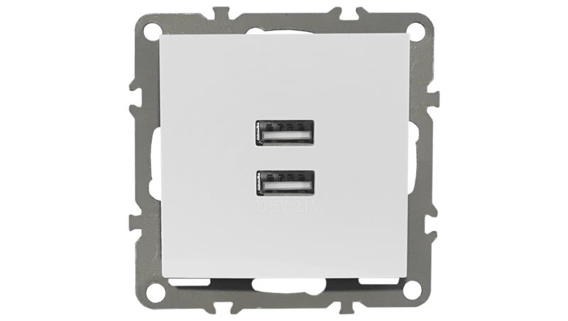 QUADRA GNIAZDKO PODTYNKOWE USB 2.1A DO RAMKI-35256