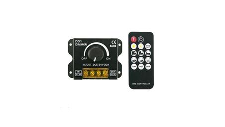 Ściemniacz led 30A 360W manualny + pilot 12V/24V czarny-27704