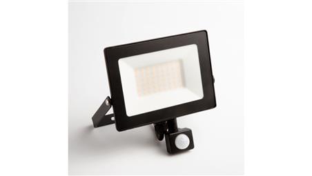 Naświetlacz led z czujnikiem ruchu PIR 50W 4500LM AC230V IP65 kąt świecenia 120 neutralna biała 4000K czarny-52649