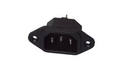 Gniazdo zasilające IEC320 C14 złącze komputerowe (męskie) 2P+Z 230V 10A montaż do obudowy-34180