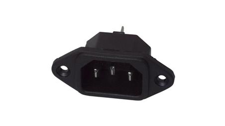 Gniazdo zasilające IEC320 C14 złącze komputerowe (męskie) 2P+Z 230V 10A montaż do obudowy-34180