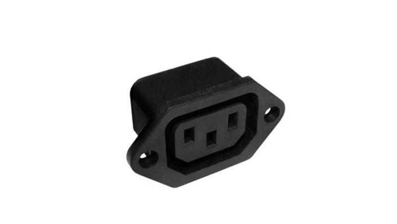 Gniazdo zasilające IEC320 C13 złącze komputerowe (żeńskie) 2P+Z 230V 10A montaż do obudowy-34255