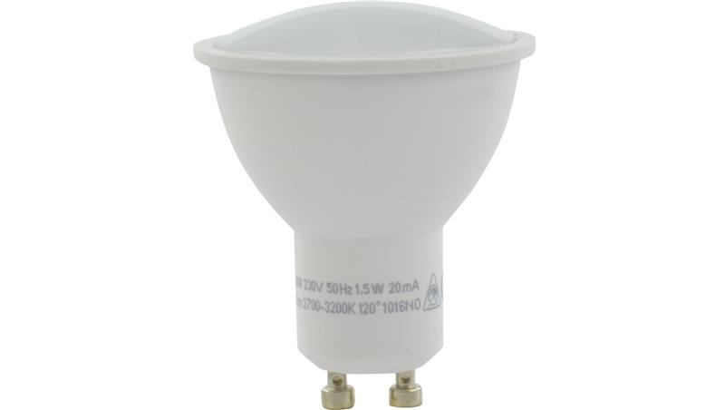 Żarówka gu10 smd 1.5w ww 120lm z matową szybką 230v-47018 Żarówka gu10 smd 1.5w ww 120lm z matową szybką 230v-47018